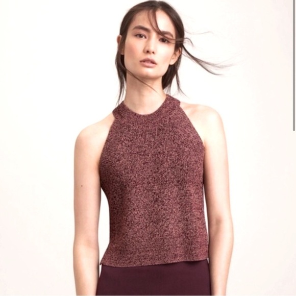 Aritzia | Wilfred Knit Crevier Halter Top |Brown & Tan | Size M - Picture 1 of 10